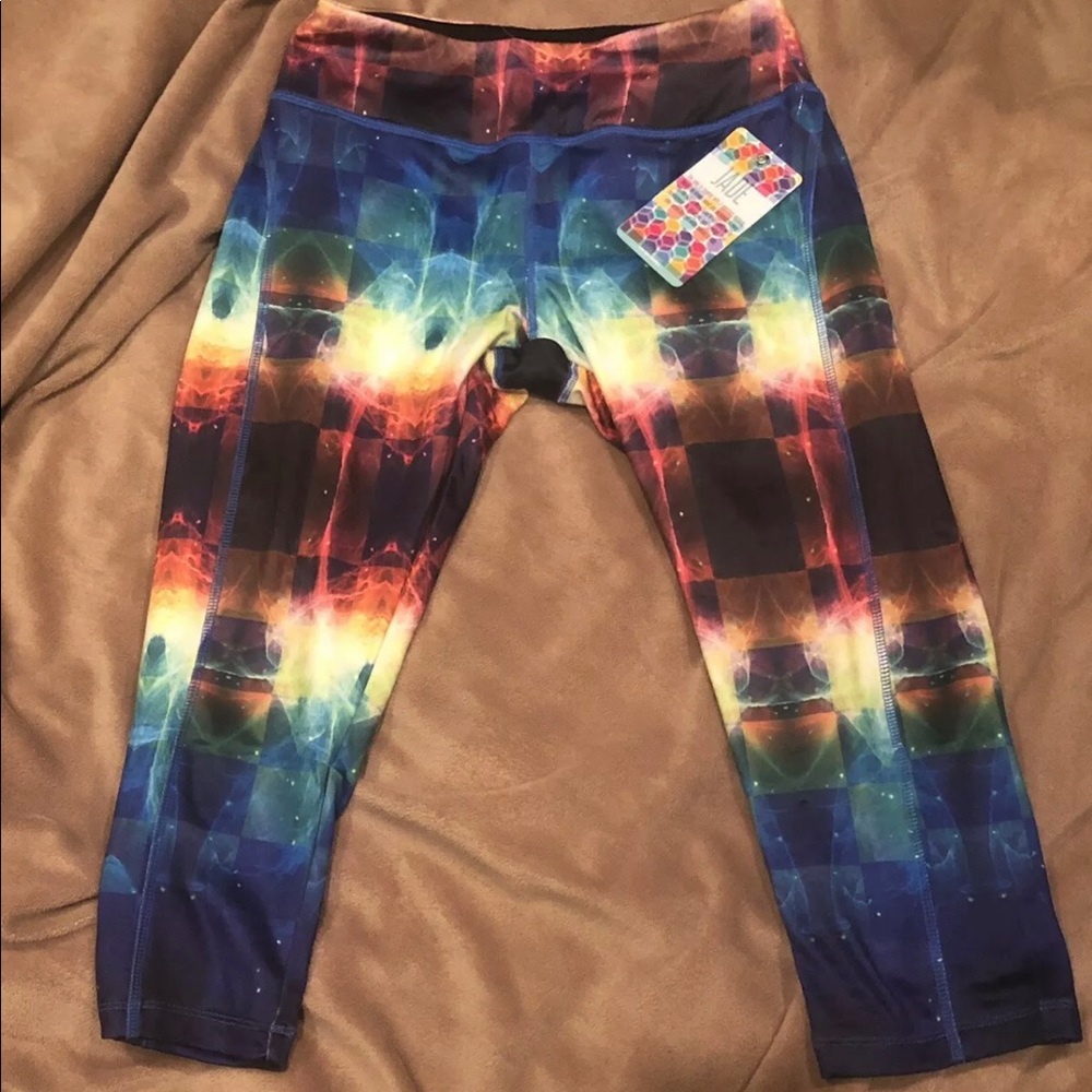 Lularoe Jade capri leggings TIE DYE XS RARE